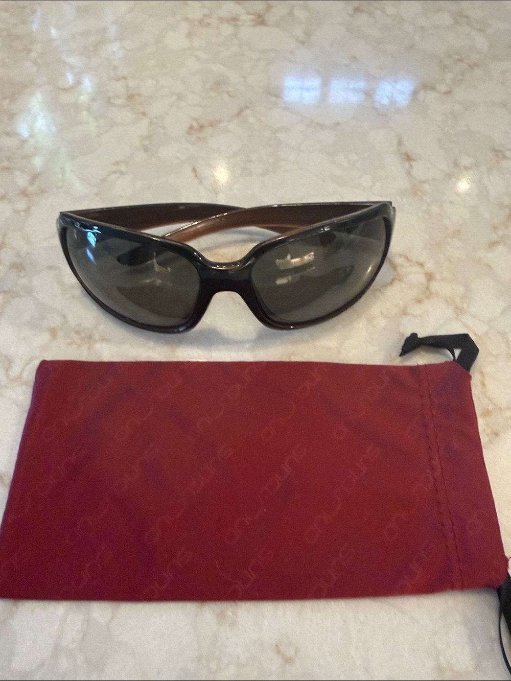 SUNCLOUD Women's Brown Frame Sunglasses with Green Lenses
